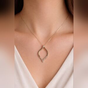 ZOETK Gold Tone Crystal Teardrop Pendant Necklace Minimalist NWT